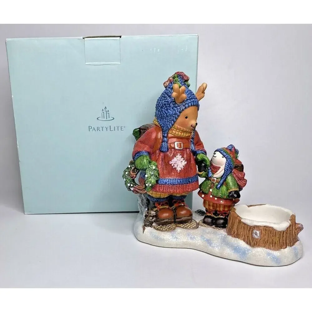 PartyLite Snow Days Hiking Tealight Holder Retired NIB‎ P22C/P90406